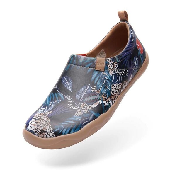 UIN Men's Walking Shoes Slip On Microfiber Comfort Loafers (Jungle Imagination) - Picture 6 of 9